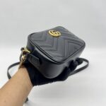 Gucci Mini Marmont Camera Bag Black GHW