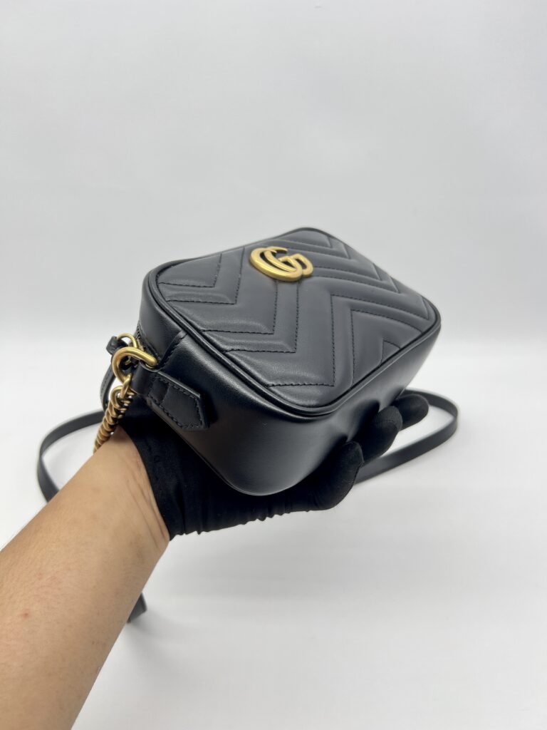 Gucci Mini Marmont Camera Bag Black GHW