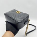 Gucci Mini Marmont Camera Bag Black GHW
