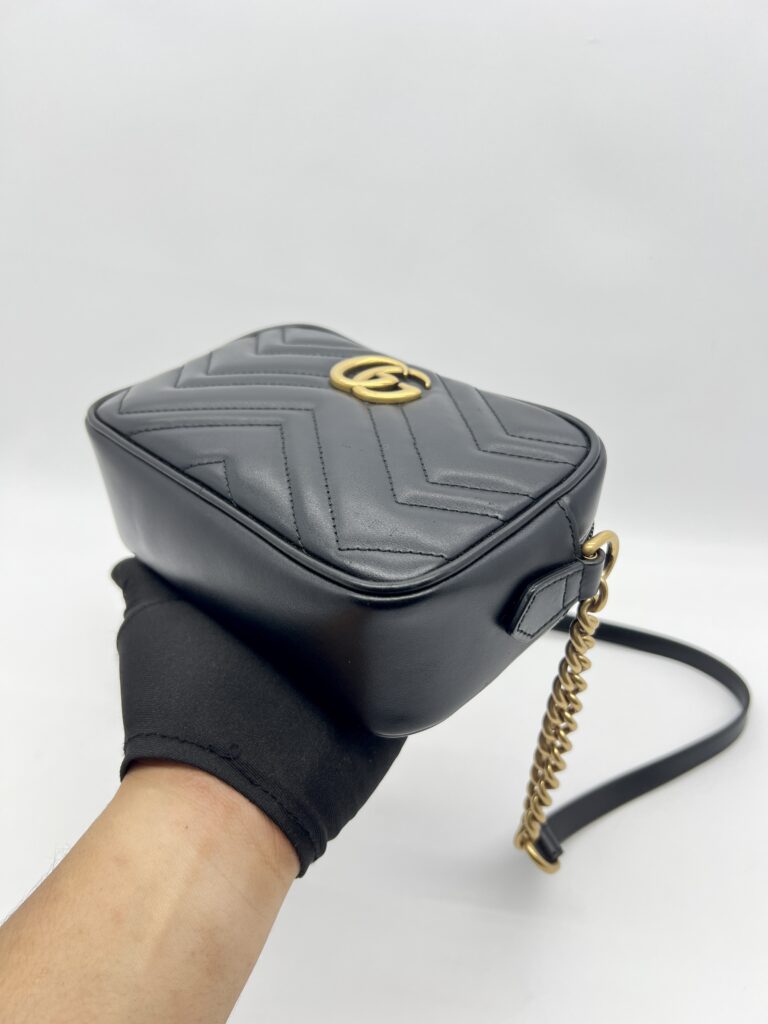 Gucci Mini Marmont Camera Bag Black GHW