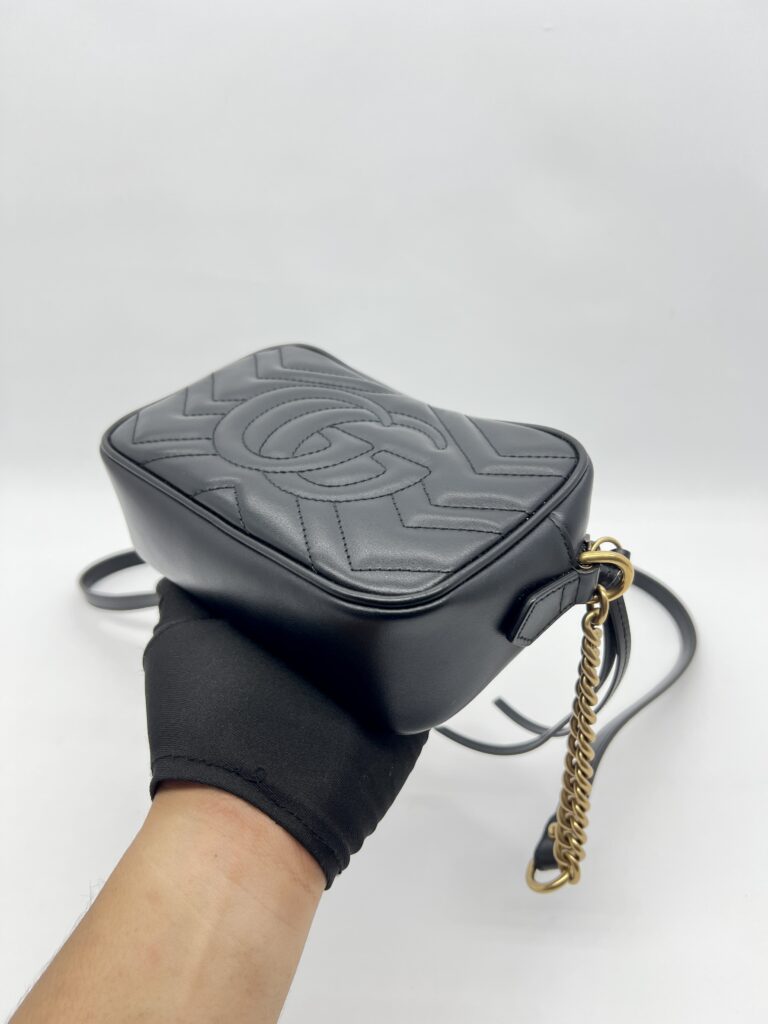 Gucci Mini Marmont Camera Bag Black GHW