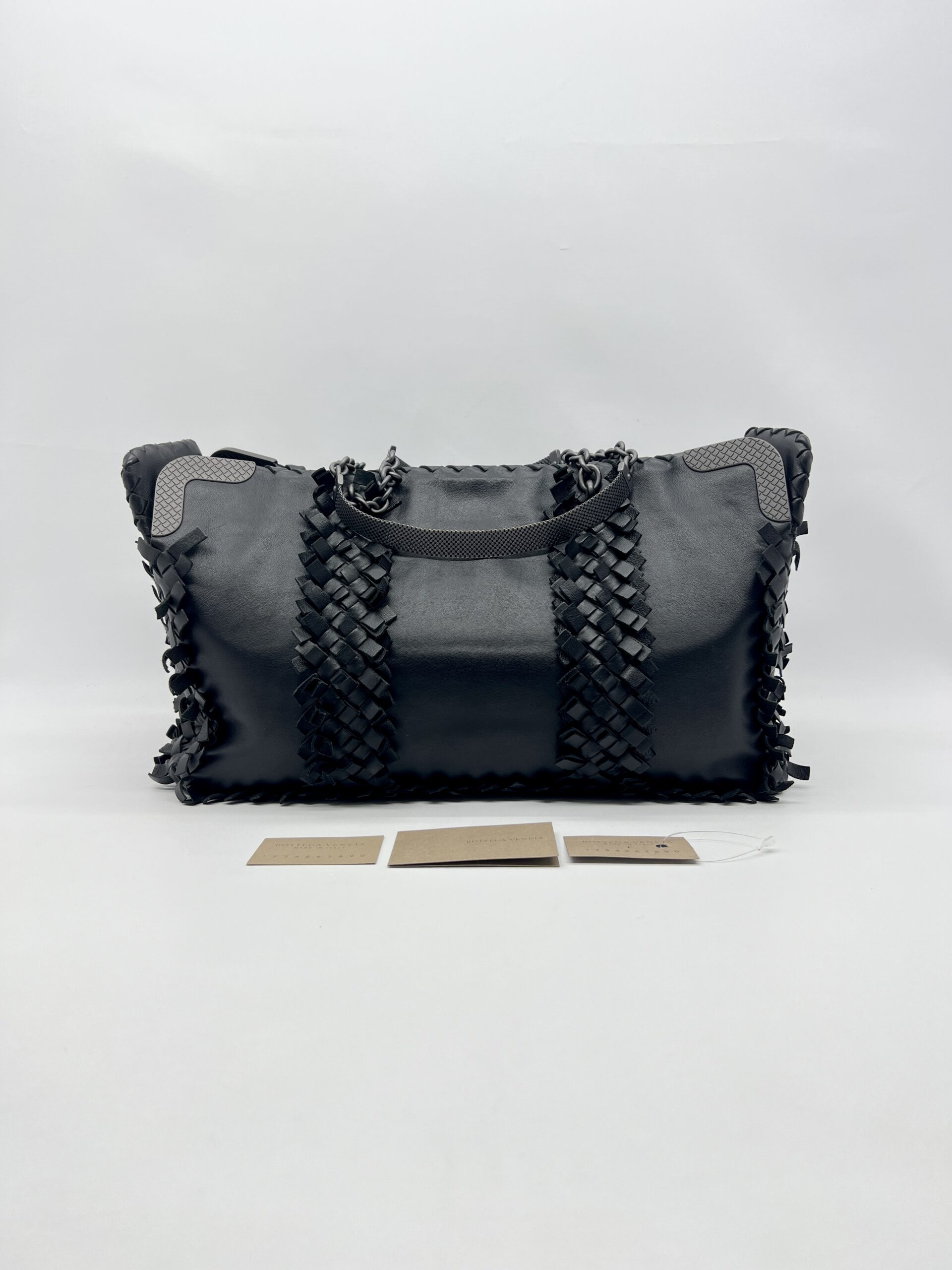 Bottega Veneta Fringe Tote bag Intrecciato Black