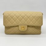 Chanel Double Face Flao Shoulder Bag Beige GHW