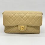 Chanel Double Face Flao Shoulder Bag Beige GHW