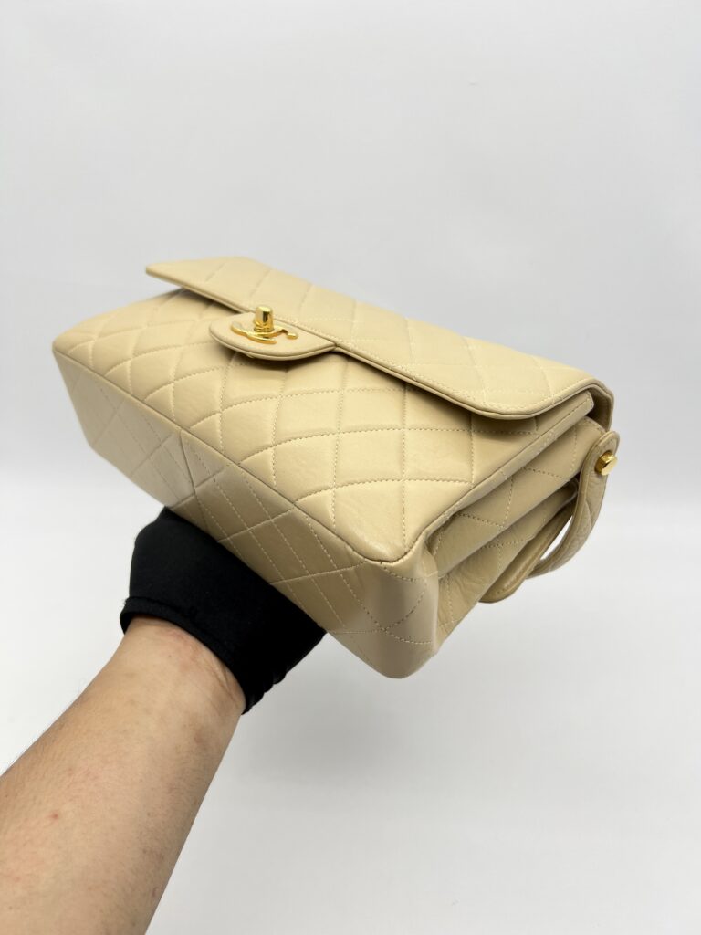 Chanel Double Face Flao Shoulder Bag Beige GHW