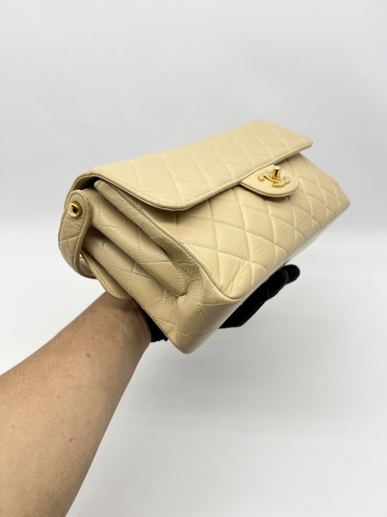 Chanel Double Face Flao Shoulder Bag Beige GHW