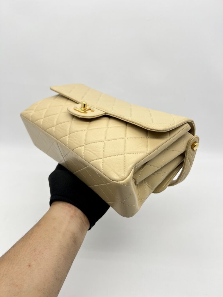 Chanel Double Face Flao Shoulder Bag Beige GHW