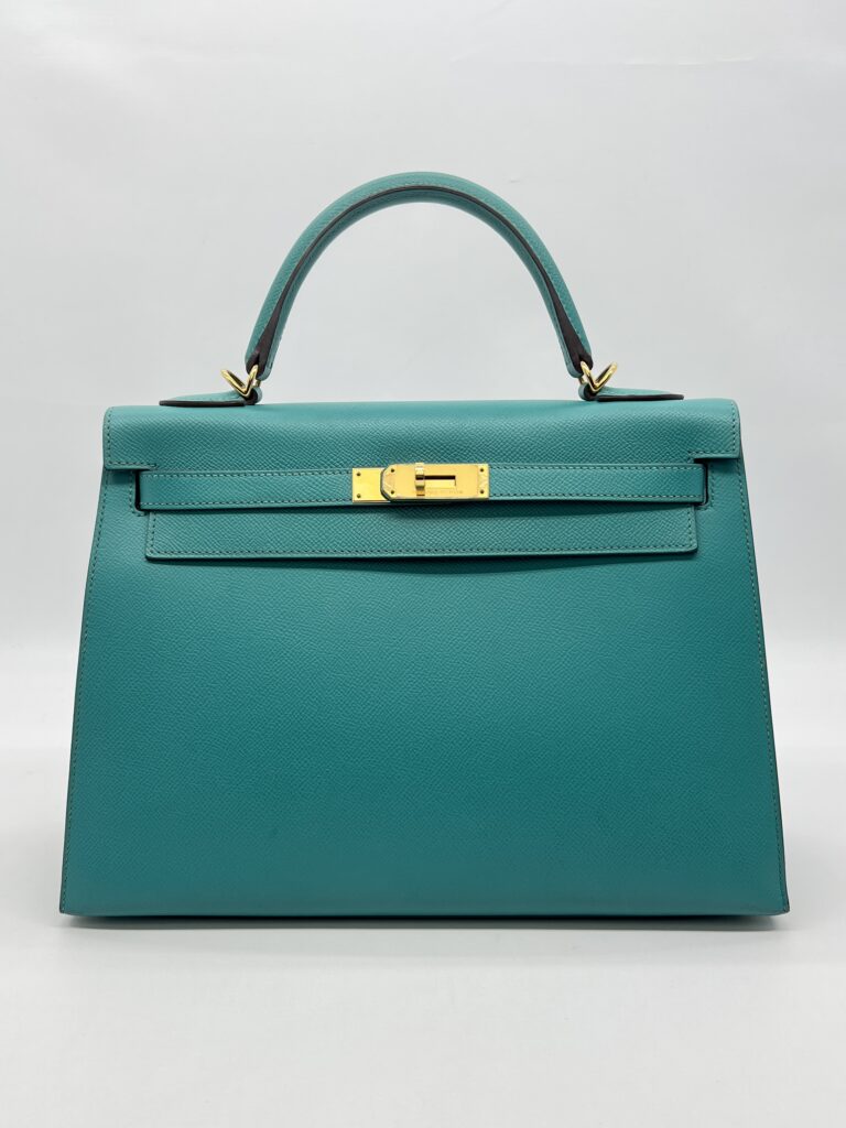 Hermes Kelly 32 Epsom Bleu Paon GHW