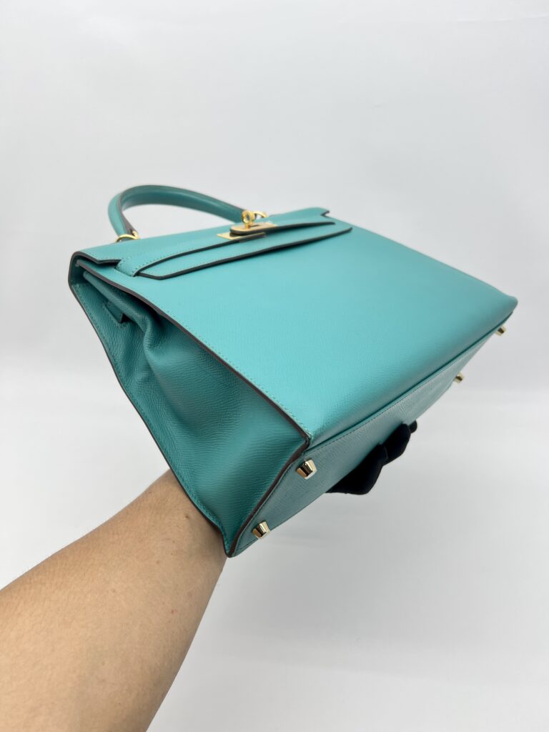 Hermes Kelly 32 Epsom Bleu Paon GHW