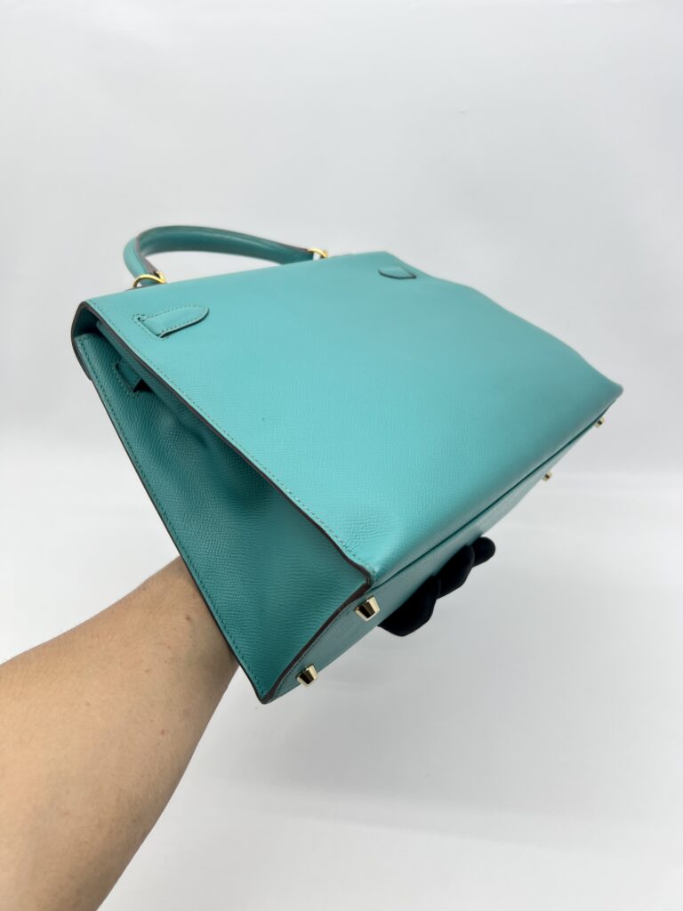 Hermes Kelly 32 Epsom Bleu Paon GHW