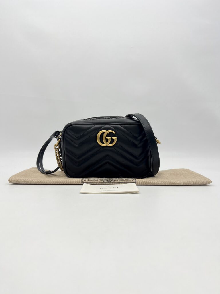 Gucci Mini Marmont Camera Bag Black GHW