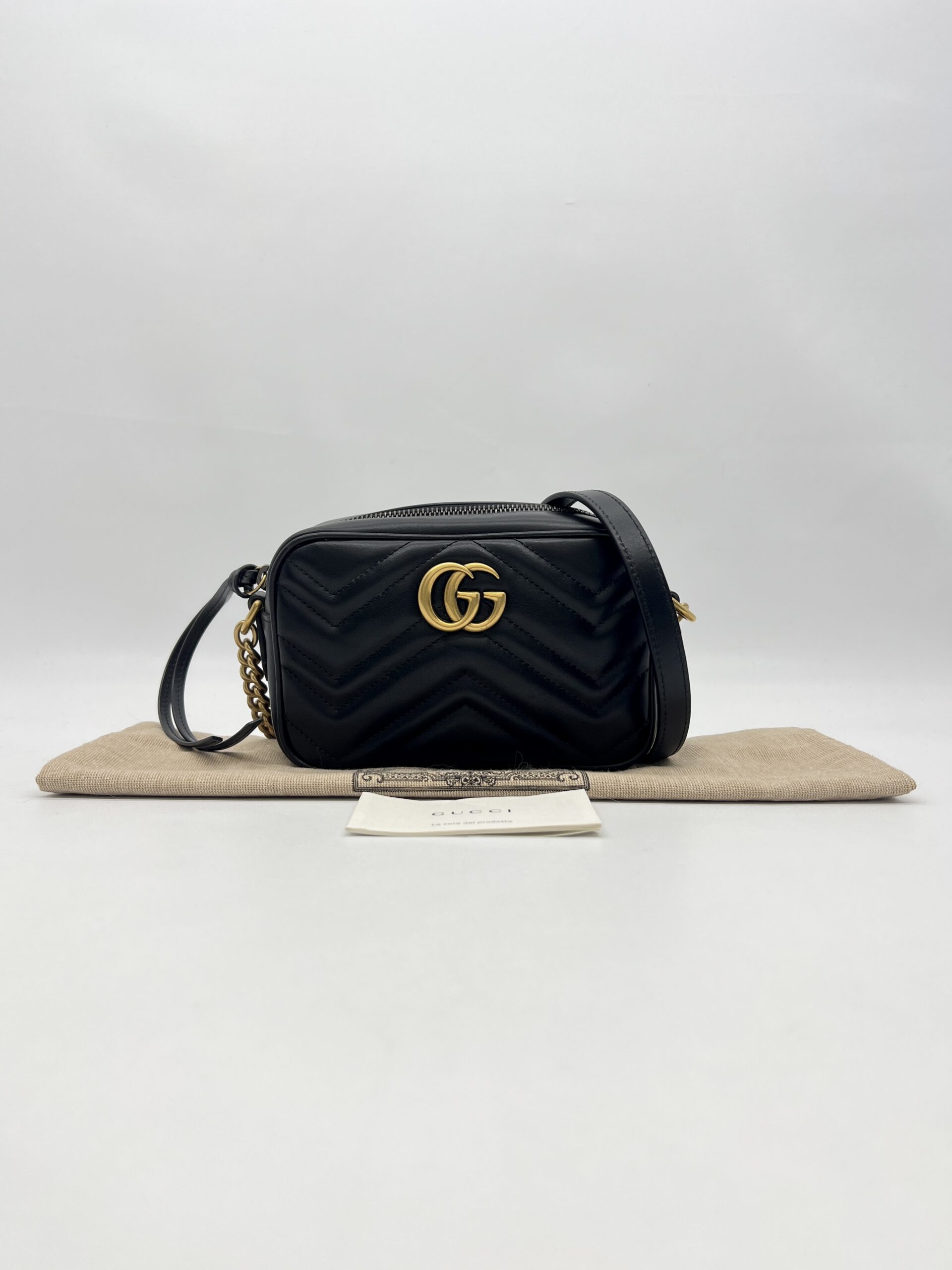 Gucci Mini Marmont Camera Bag Black GHW