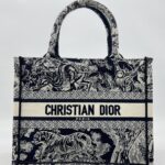 Dior Small Book Tote Canvas Toile De jouy Blue