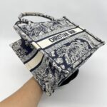 Dior Small Book Tote Canvas Toile De jouy Blue