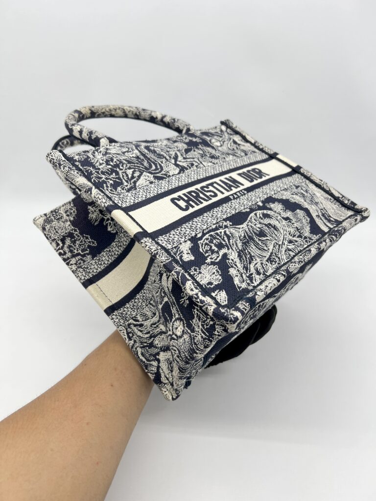 Dior Small Book Tote Canvas Toile De jouy Blue