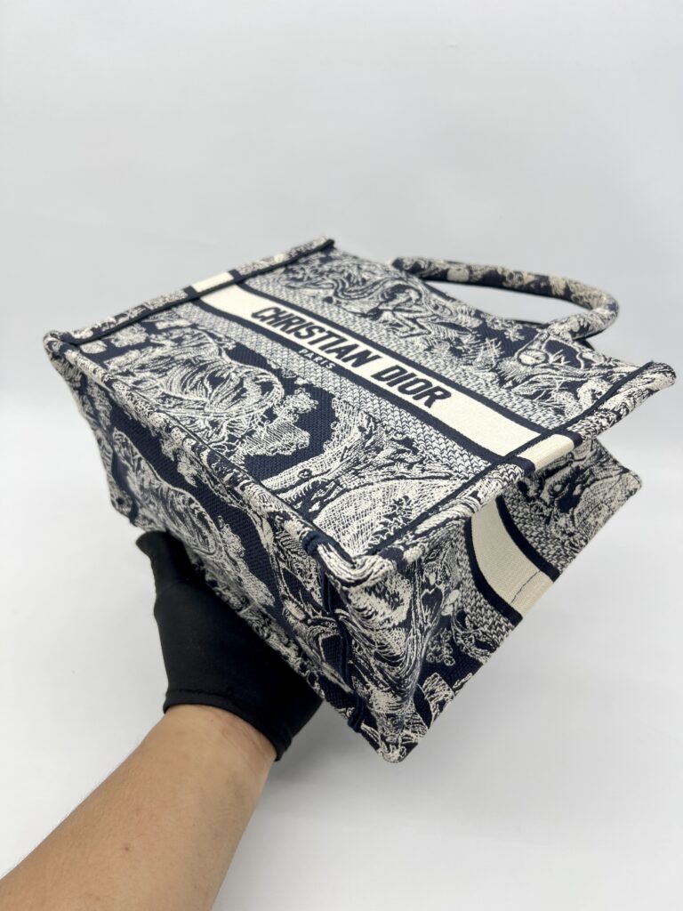 Dior Small Book Tote Canvas Toile De jouy Blue