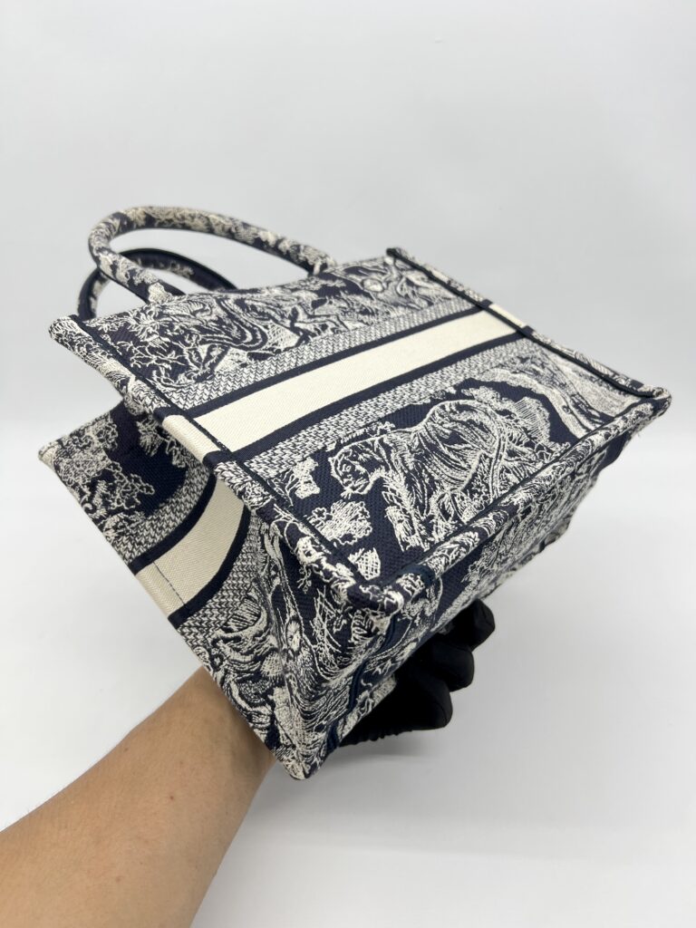 Dior Small Book Tote Canvas Toile De jouy Blue