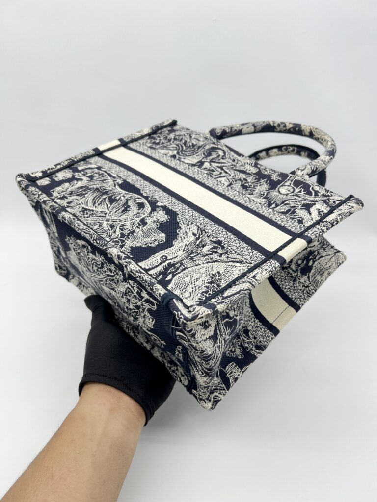 Dior Small Book Tote Canvas Toile De jouy Blue