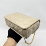 DIOR Small Jolie Top Handle Powder Beige Pearl GHW