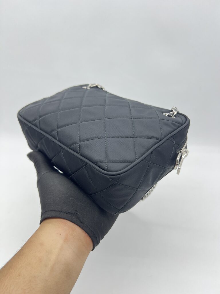 Prada Impuntu Shoulder Bag Nylon Black SHW