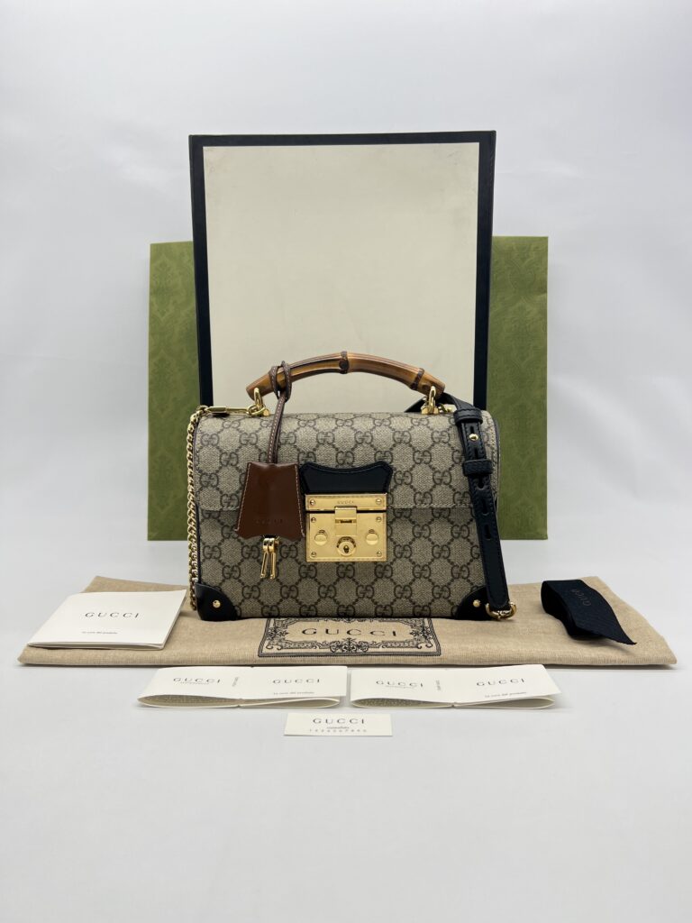 Gucci Padlock Bamboo GG Supreme Brown Black GHW