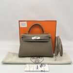 Hermes Mini Kelly 20 Epsom Etoupe PHW