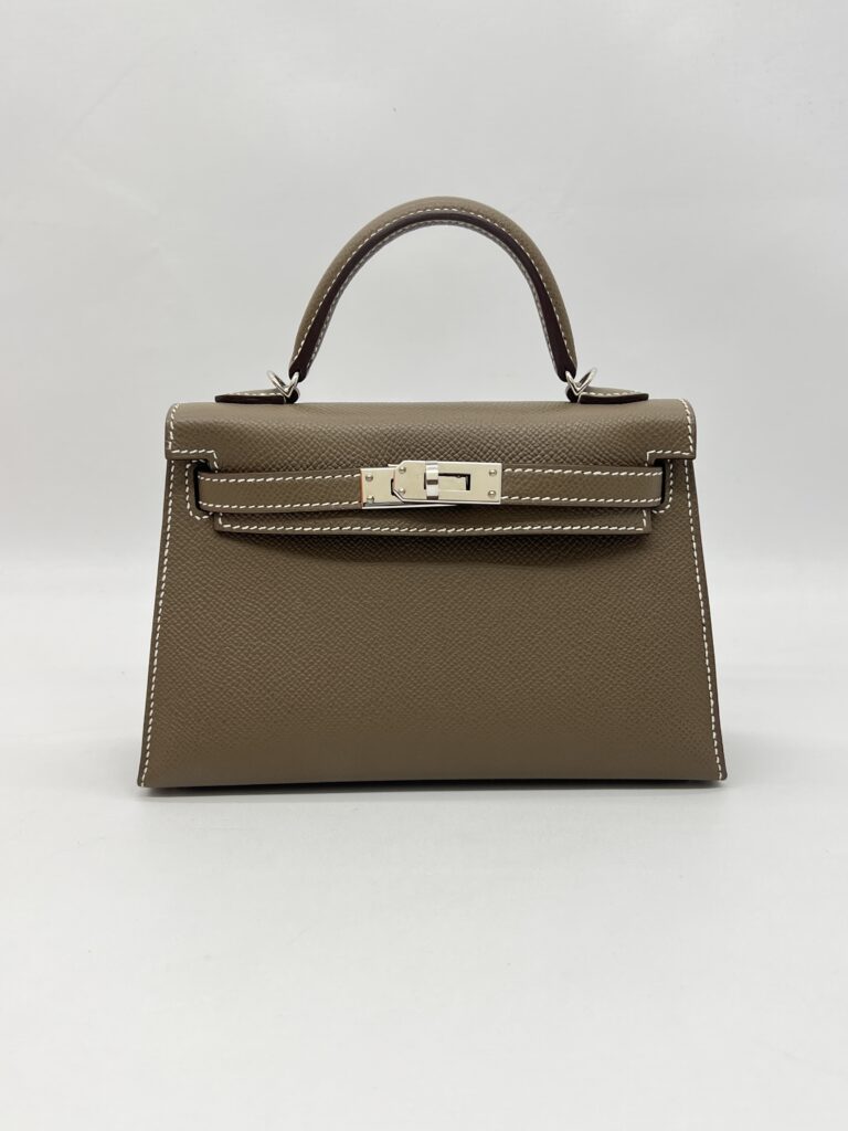 Hermes Mini Kelly 20 Epsom Etoupe PHW