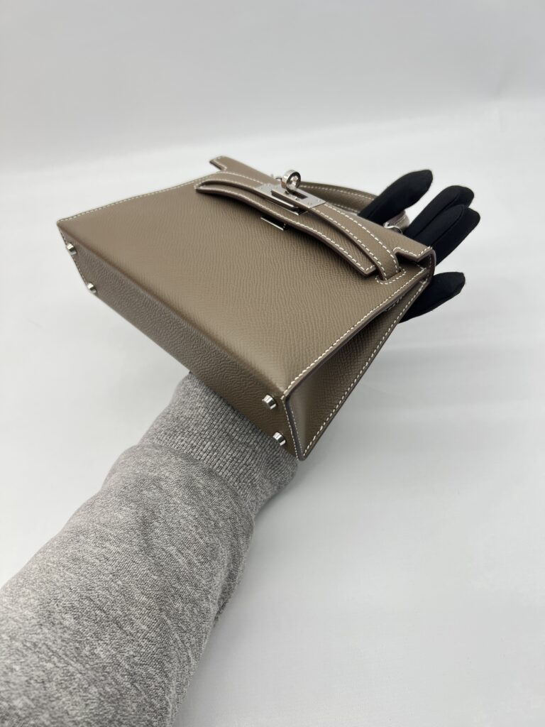 Hermes Mini Kelly 20 Epsom Etoupe PHW