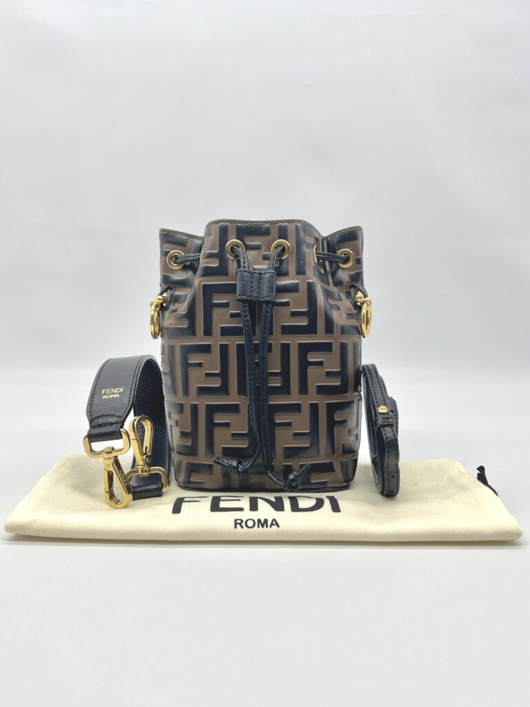 Fendi Mon Tresor Mini Bucket FF Brown Black