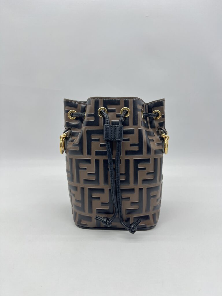 Fendi Mon Tresor Mini Bucket FF Brown Black