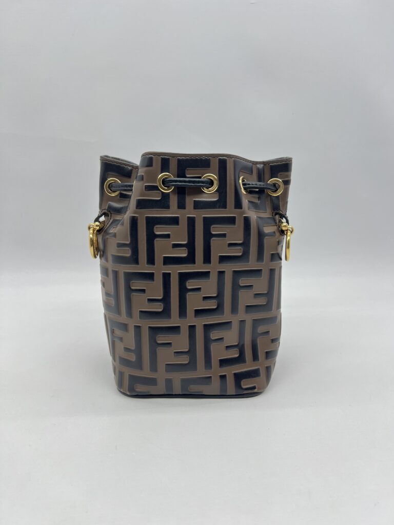 Fendi Mon Tresor Mini Bucket FF Brown Black
