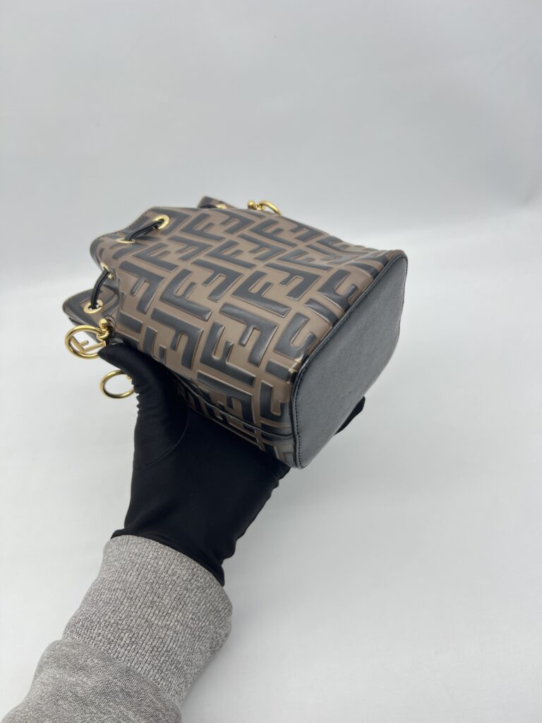 Fendi Mon Tresor Mini Bucket FF Brown Black