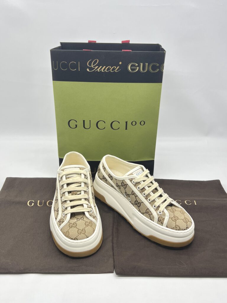 Gucci Tennis 1977 GG Canvas Beige White