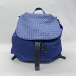 Bottega Veneta Backpack Flap Intrecciato Canvas Blue