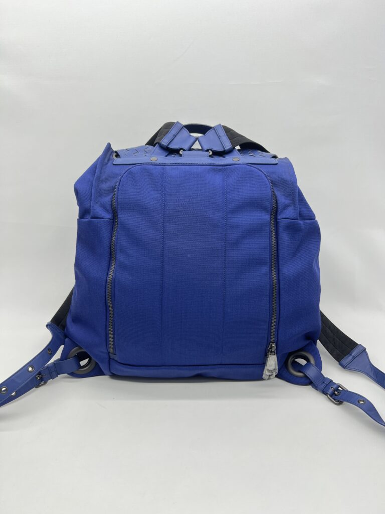 Bottega Veneta Backpack Flap Intrecciato Canvas Blue