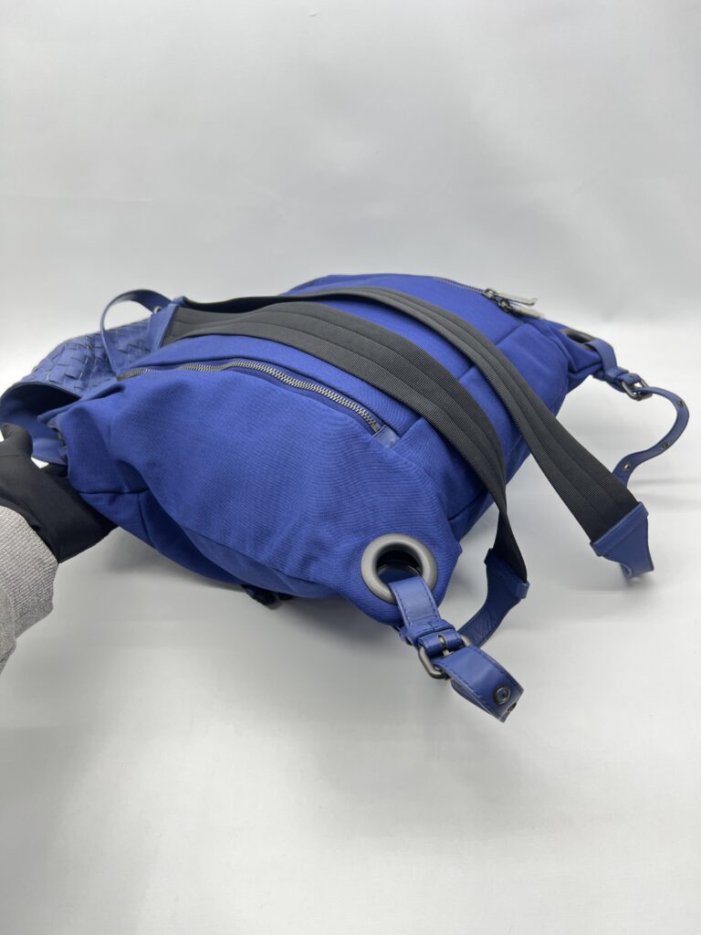 Bottega Veneta Backpack Flap Intrecciato Canvas Blue
