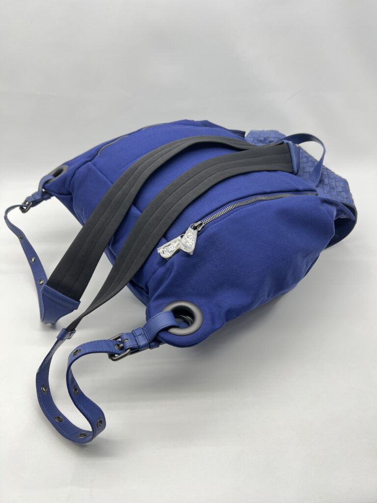 Bottega Veneta Backpack Flap Intrecciato Canvas Blue