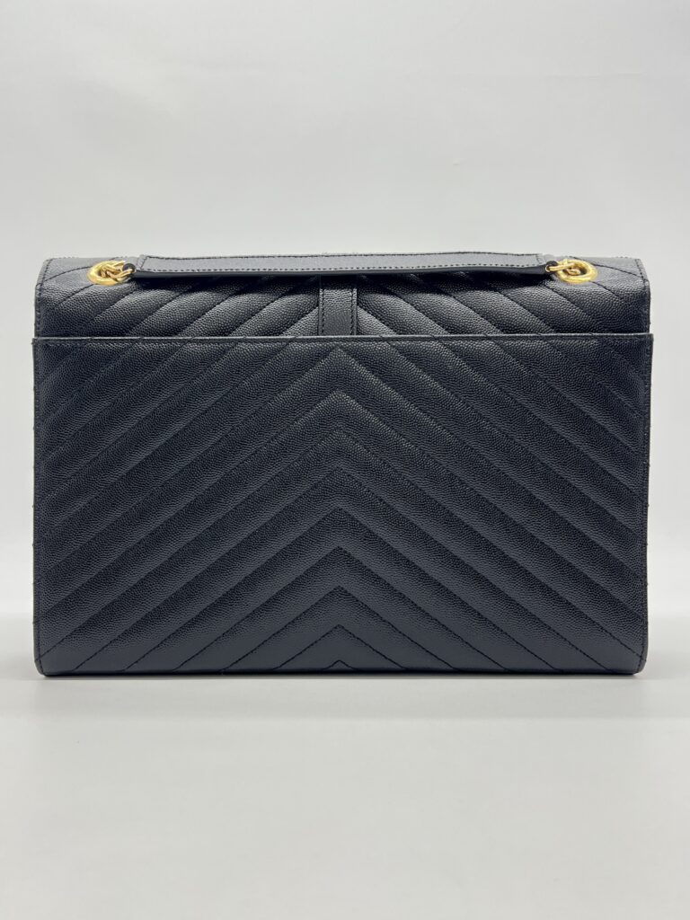 Saint Laurent Envelope Large Bag Grained Black GHW