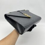 Saint Laurent Envelope Large Bag Grained Black GHW