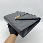 Saint Laurent Envelope Large Bag Grained Black GHW