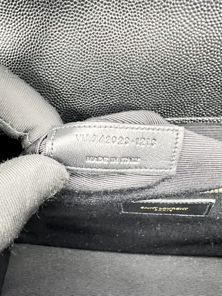 Saint Laurent Envelope Large Bag Grained Black GHW