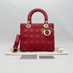 Dior Lady Dior Medium Red GHW