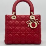 Dior Lady Dior Medium Red GHW