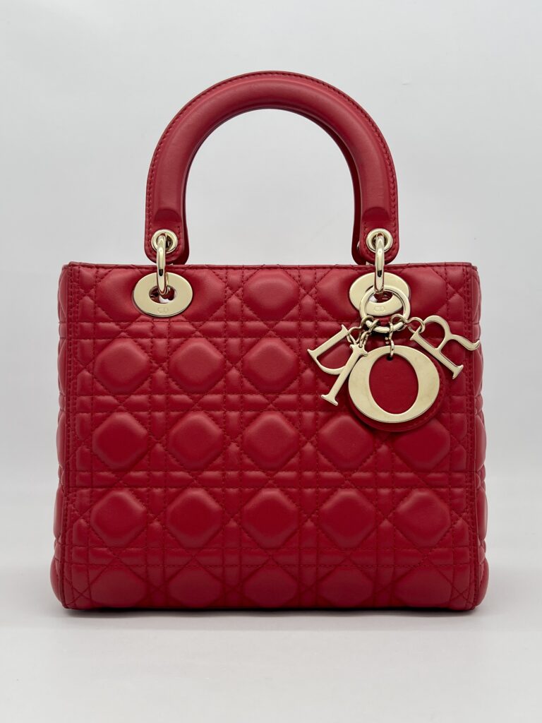 Dior Lady Dior Medium Red GHW
