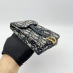 Dior Verticale Saddle Pouch Blue Dior Oblique Jacquard