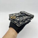 Dior Verticale Saddle Pouch Blue Dior Oblique Jacquard