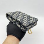 Dior Verticale Saddle Pouch Blue Dior Oblique Jacquard