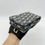 Dior Verticale Saddle Pouch Blue Dior Oblique Jacquard