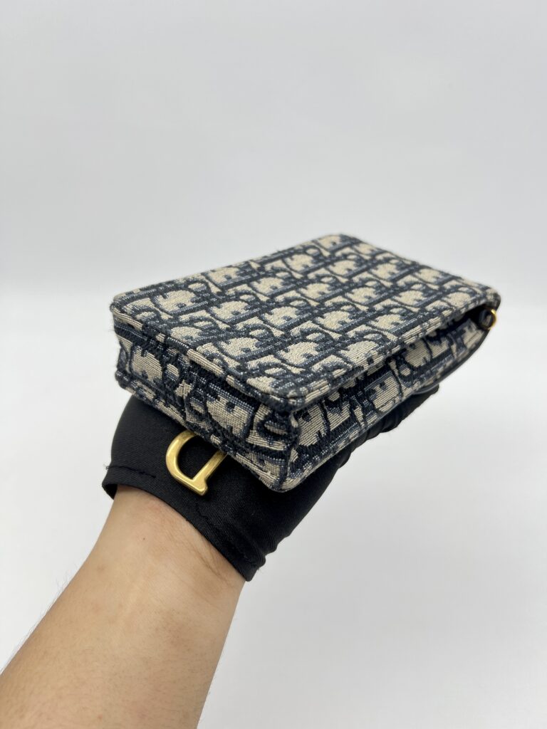 Dior Verticale Saddle Pouch Blue Dior Oblique Jacquard