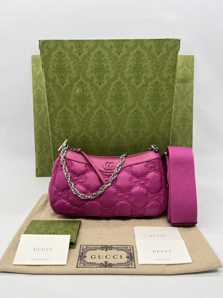 Gucci GG Matelasse Chain Bag Hot Pink SHW